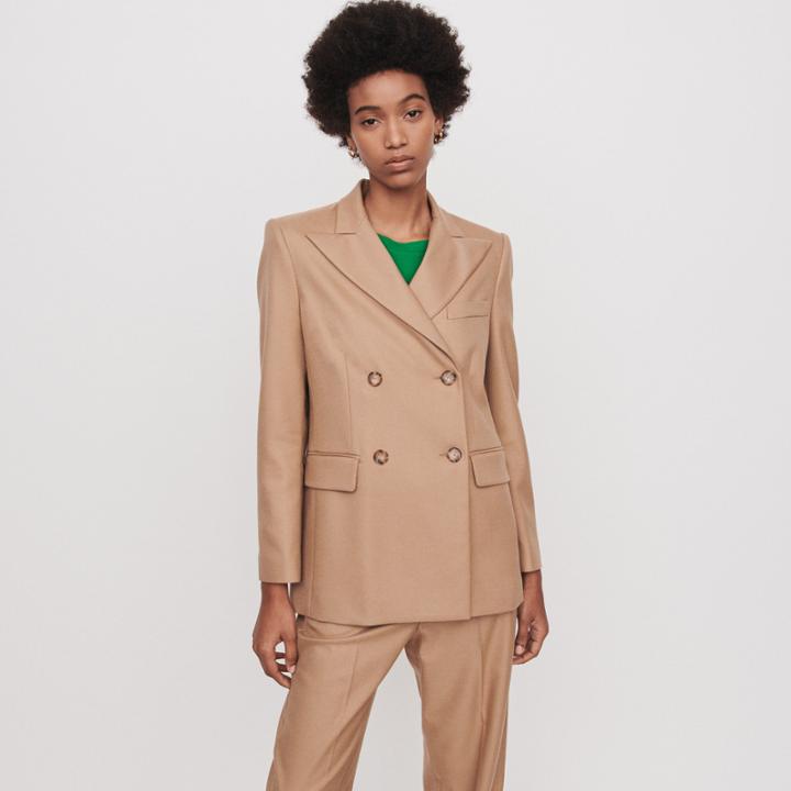 Maje Staright-cut Double Breasted Jacket