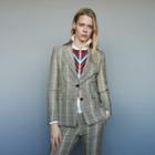 Maje Checked Jacket With Shoulder Pads