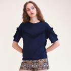 Maje T-shirt With Frill Detail