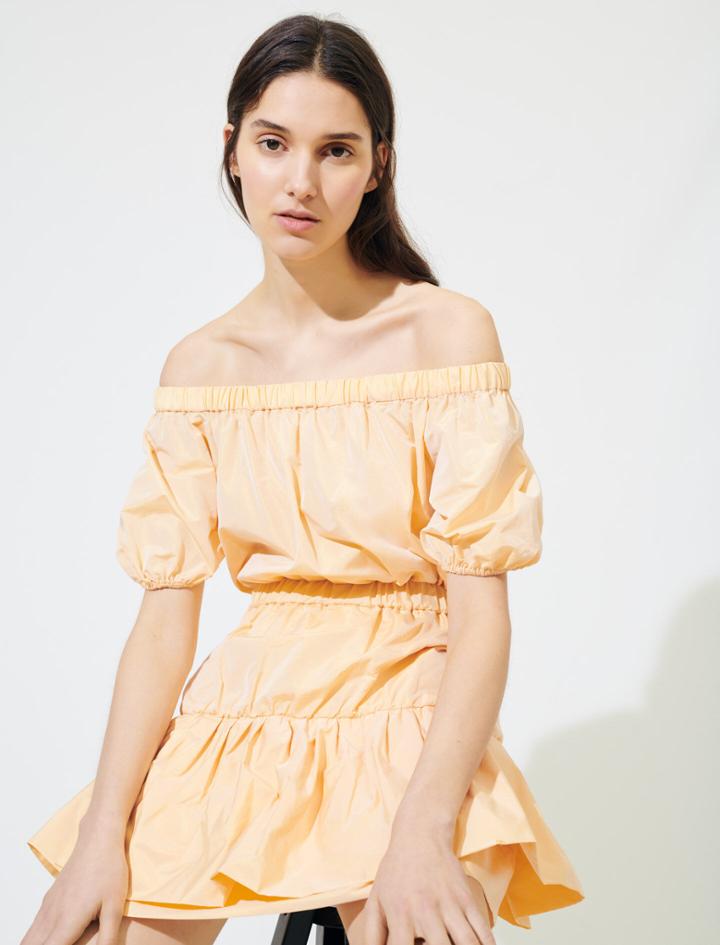 Maje Elasticated Taffeta A-line Dress