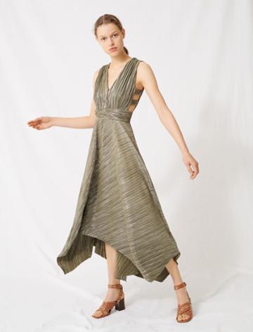 Maje Dress Covered With Metallic Threads