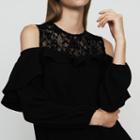 Maje Col-shoulder Top In Crepe