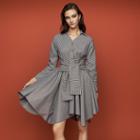 Maje Shirt Dress In Houndstooth Print