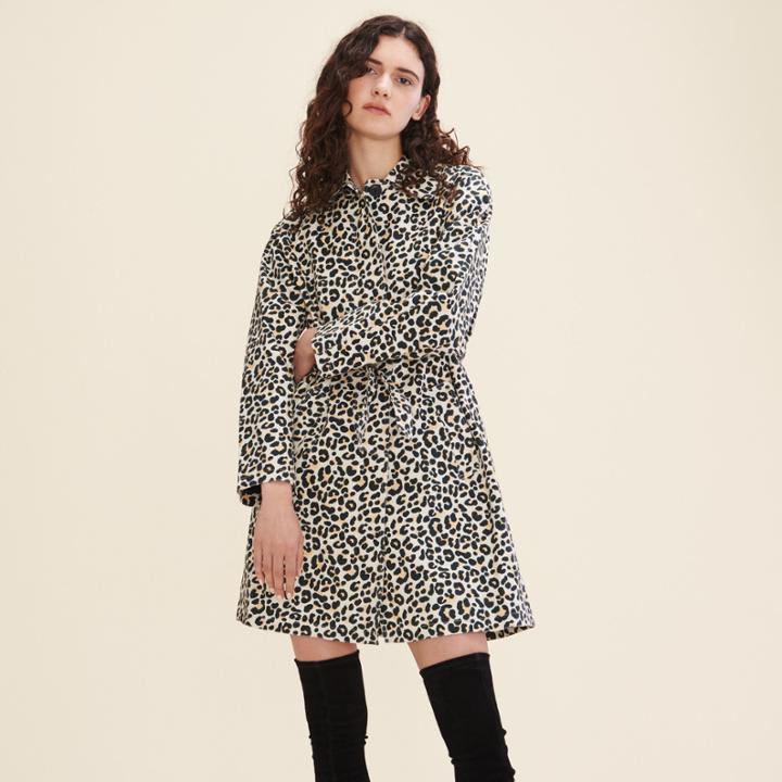 Maje Leopard Print Coat