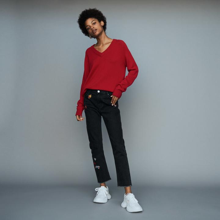 Maje Embroidered Straight Jean