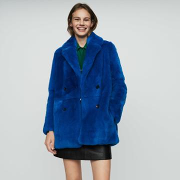 Maje Cropped Fur Coat