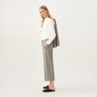 Maje Wide-leg Checked Trousers