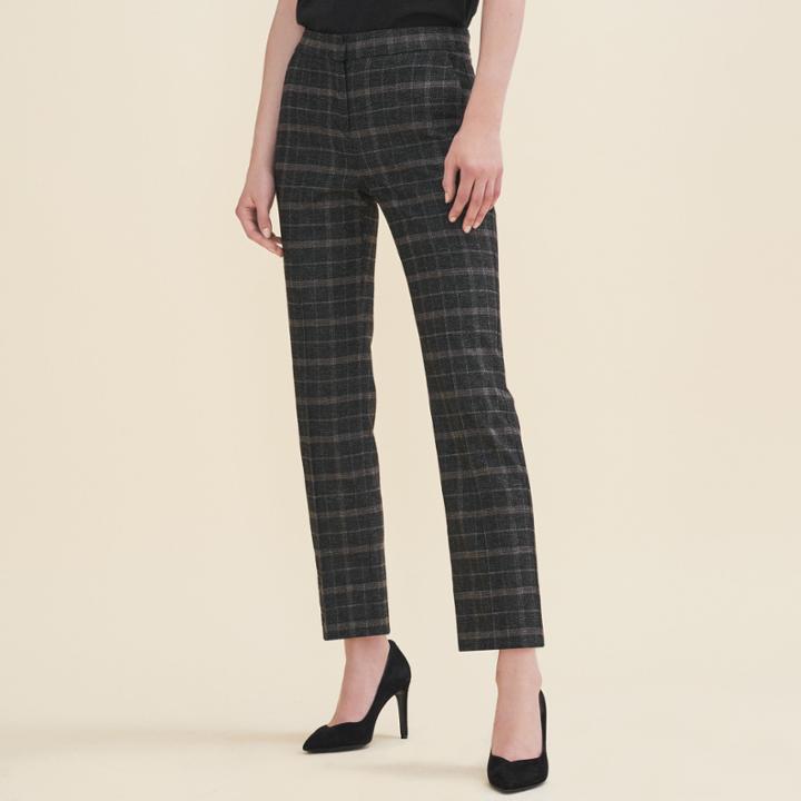 Maje Tartan Cigarette Trousers