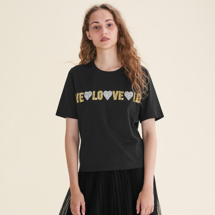 Maje Cotton T-shirt With Sequins