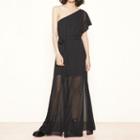 Maje Long, Asymmetric Dress With Studs