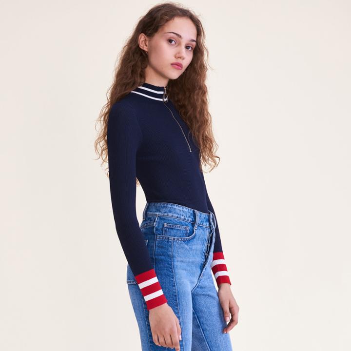 Maje Fine Knit Zipped Jumper