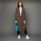 Maje Double-face Wool Coat In Houndstooth