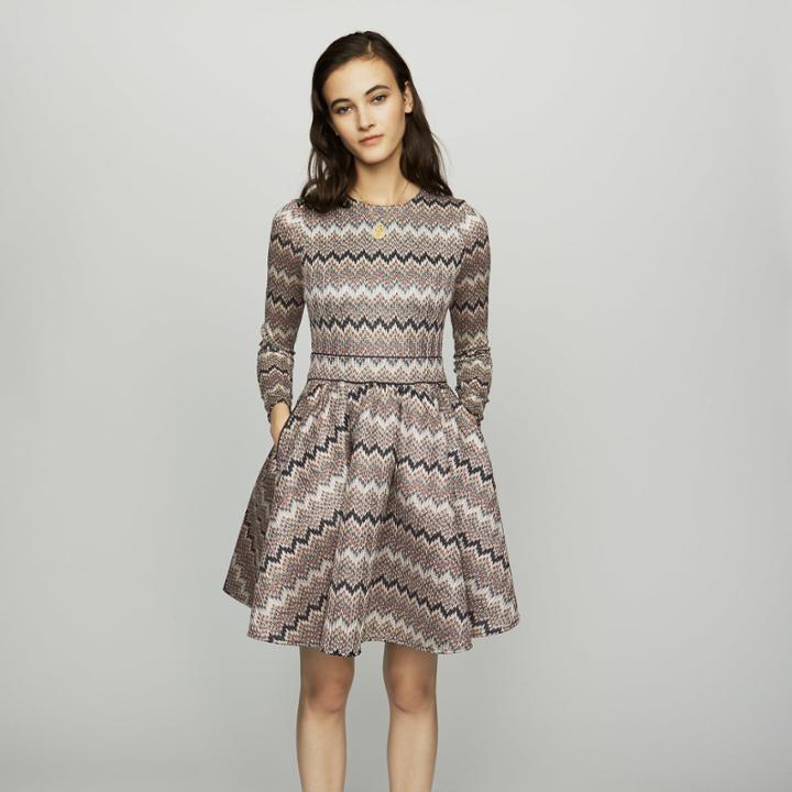Maje Skater Dress In Novelty Knit