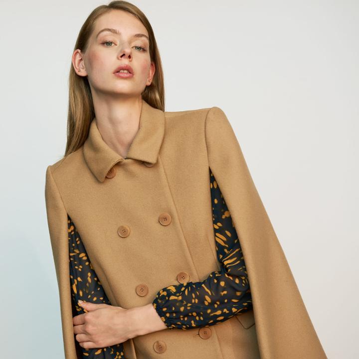 Maje Cape-coat In Virgin Wool