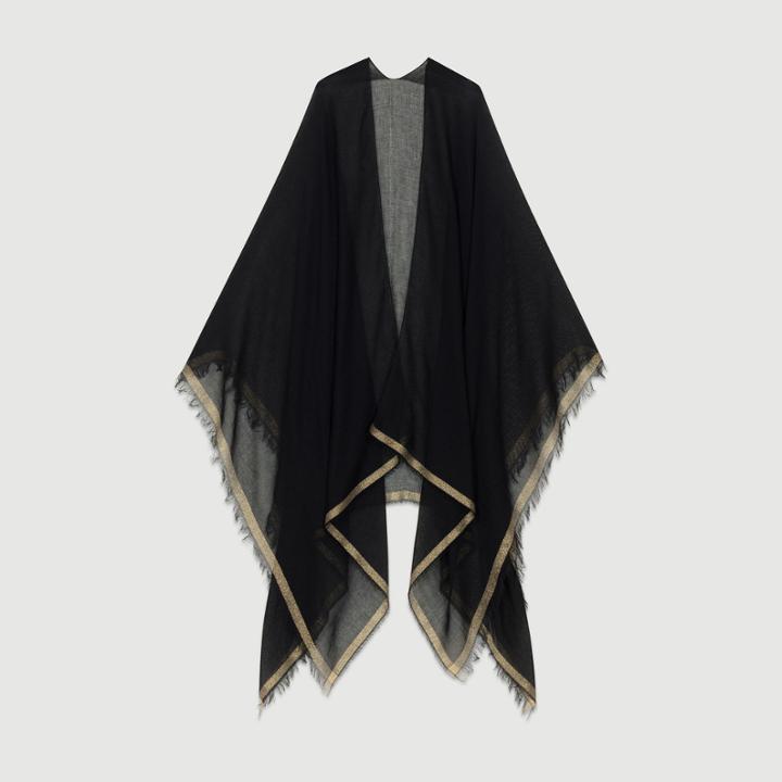 Maje Lurex Striped Poncho