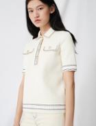 Maje Short-sleeved Polo-style Jumper