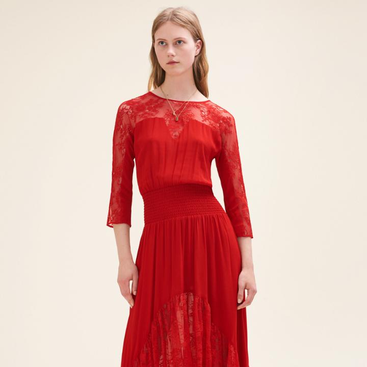 Maje Long Lace Dress