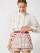 Maje Short Tweed-style Trompe-l'il Skirt
