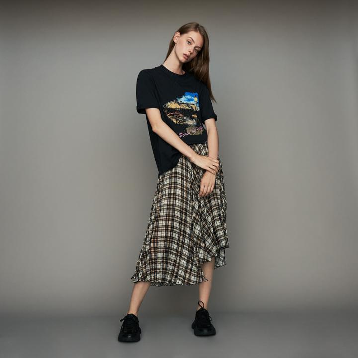 Maje Oversize Printed Cotton T-shirt