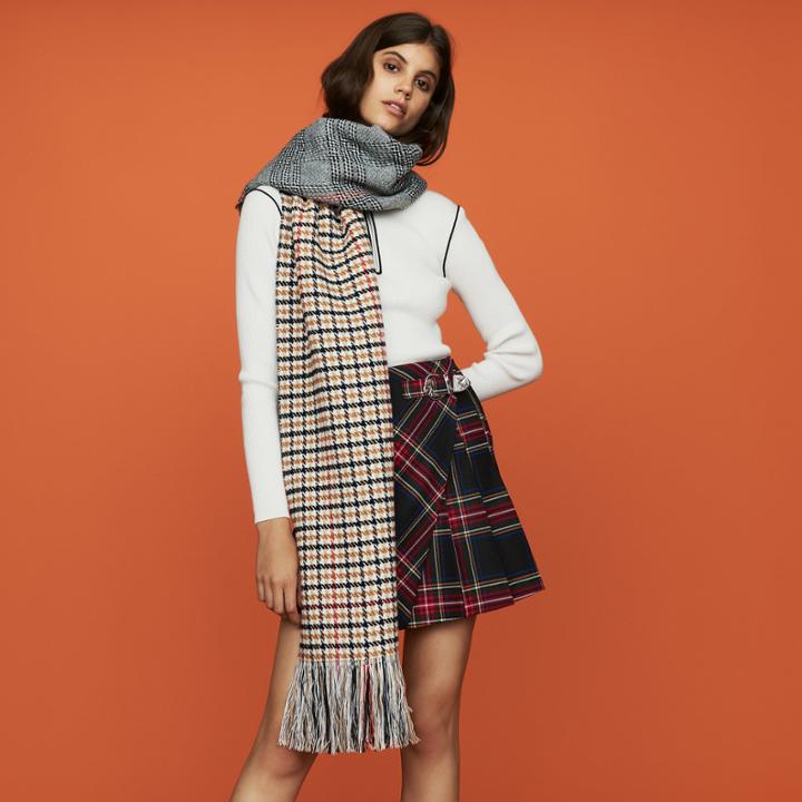 Maje Knit Scarf In Plaid Mix