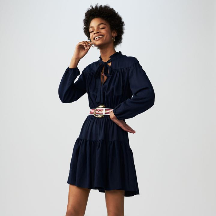 Maje Ruffle Smocked Dress