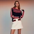 Maje Sweater In Novelty Tricolor Knit