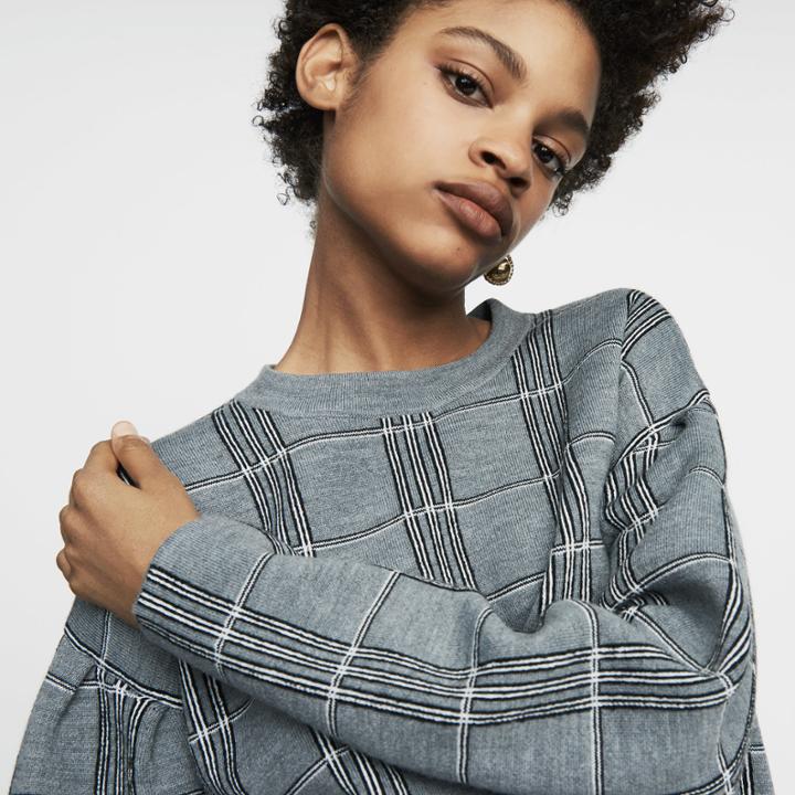 Maje Oversized Sweater In Jacquard Knit