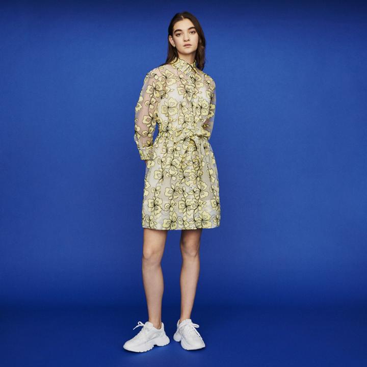 Maje Organza Dress With Flowers