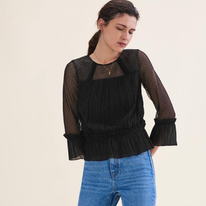 Maje Dotted Swiss Top