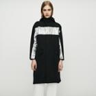 Maje Long Parka With Inlaid Bands