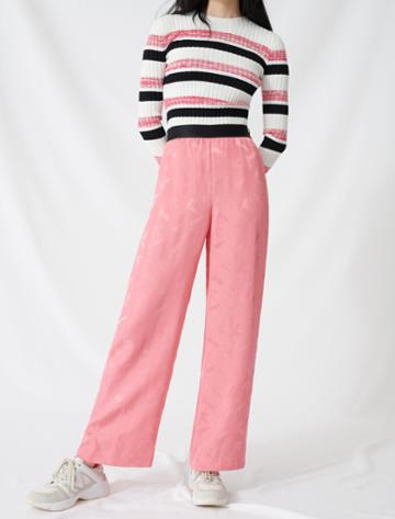 Maje Satiny Jacquard Palazzo Trousers