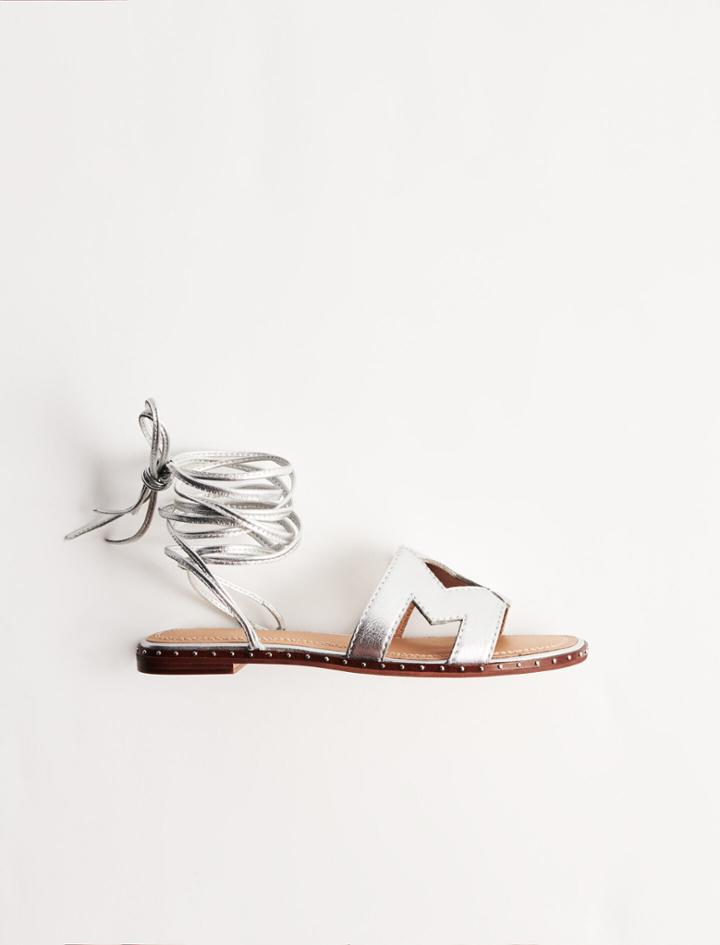 Maje Leather Tie Sandals
