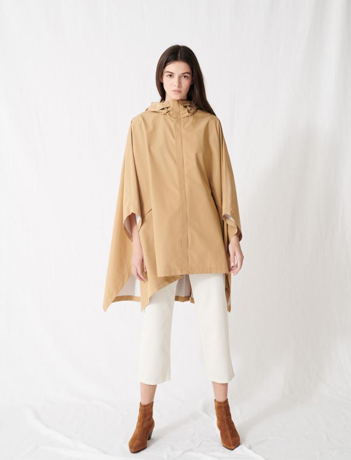 Maje Oversized Windbreaker Pleated At Back