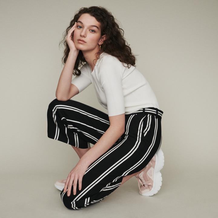 Maje Wide 7/8 Striped Pants