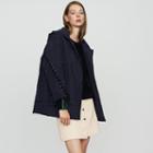 Maje Cropped Down Jacket With Lacing