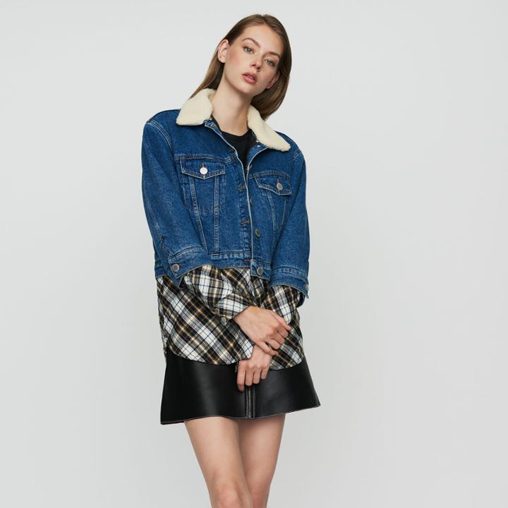 Maje Denim Trompe-l'oeil Jacket