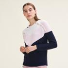 Maje Tricolour Jumper With Press Studs