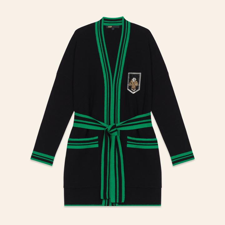 Maje Mid-length Cardigan With Crest