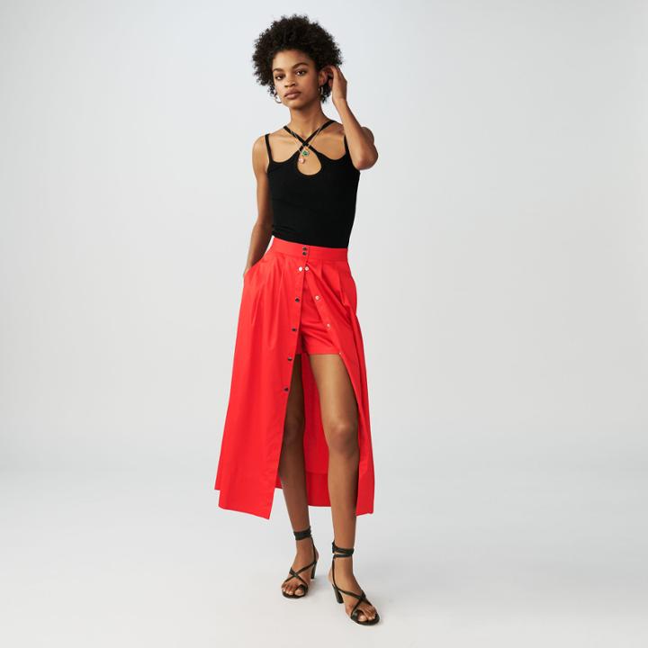 Maje Long Buttoned Cotton Dress