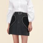 Maje Leather A-line Skirt
