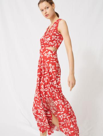 Maje Red Dress With Cutouts