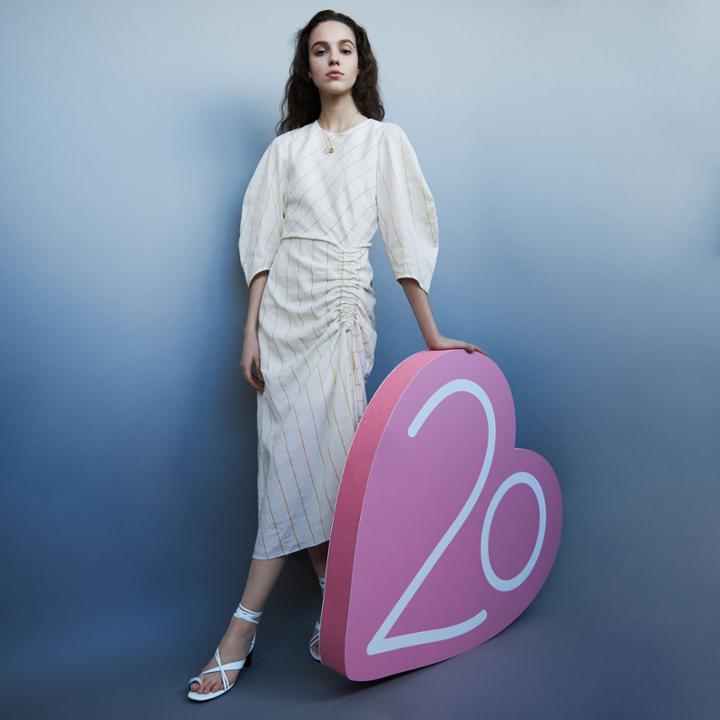 Maje Long Striped Dress