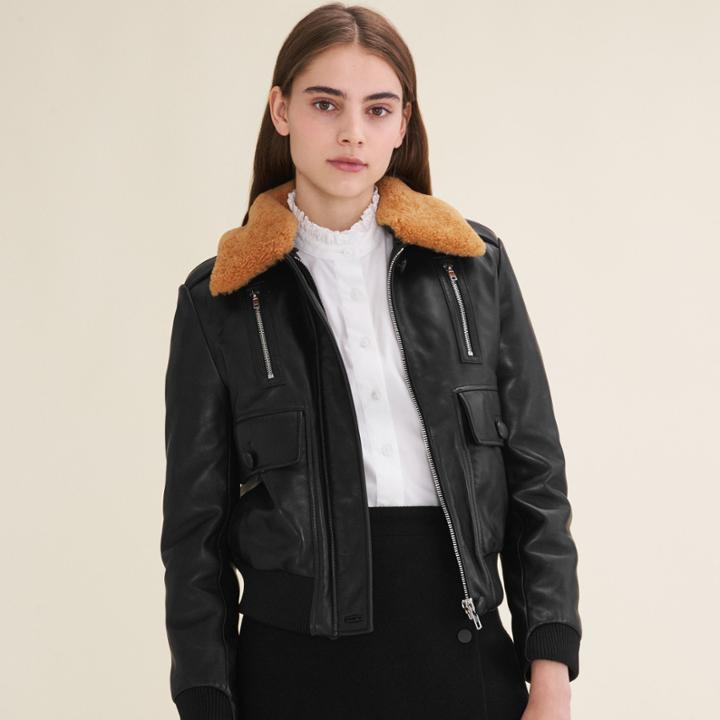 Maje Aviator-style Leather Jacket