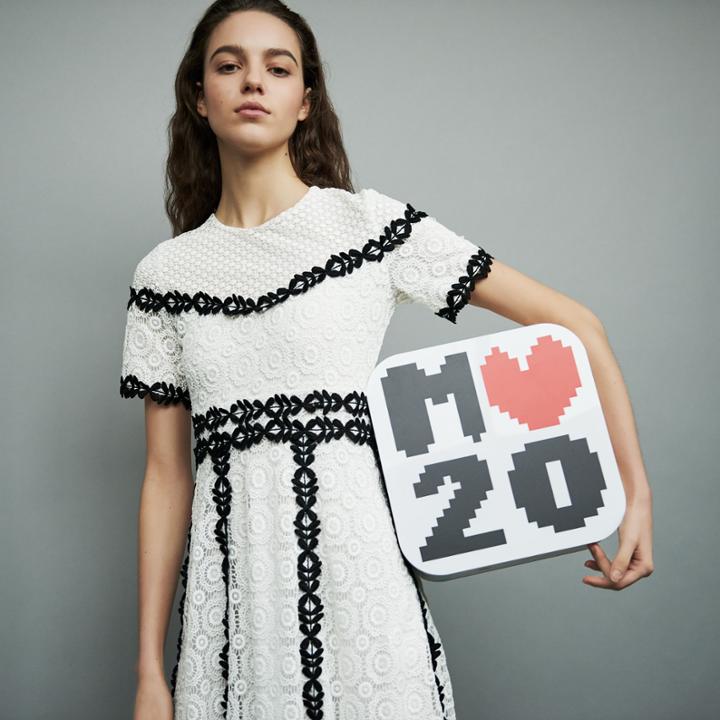 Maje Long Dress In Bicolored Lace