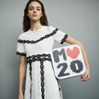 Maje Long Dress In Bicolored Lace