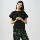 Maje Oversized T-shirt With Flounce Sleeves