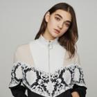 Maje Zipped Sweatshirt With Python Print Band