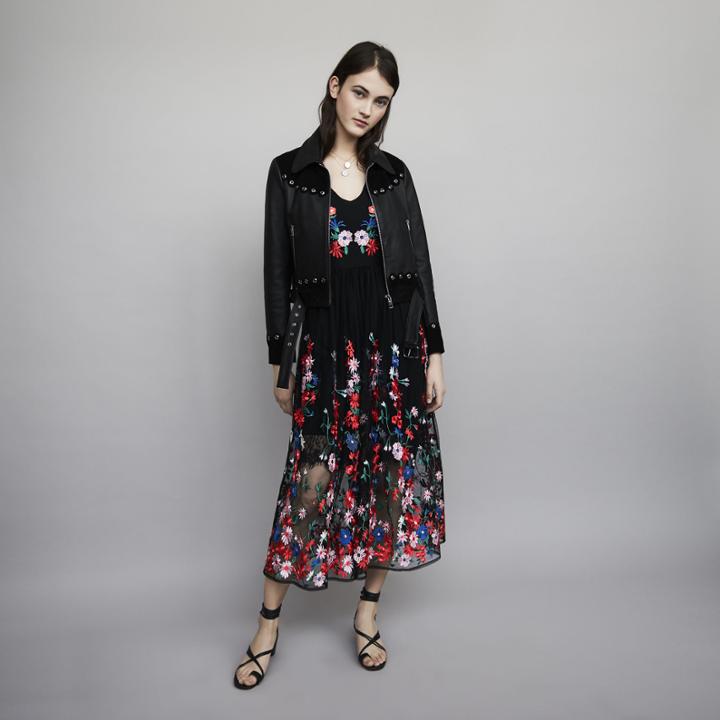Maje Cropped Leather And Suede Jacket