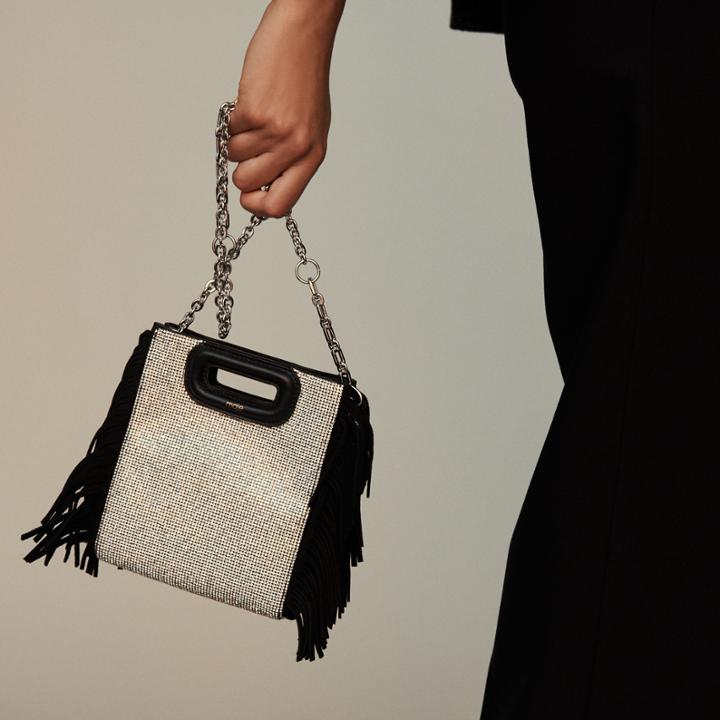 Maje Mini Rhinestone-chainmill M Bag