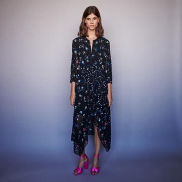 Maje Mixed Print Scarf Dress